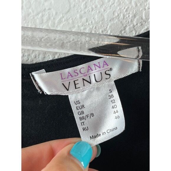 Lascana for Venus Black Short Sleeve Jumpsuit Small Viscose Stretch Pockets - Picture 8 of 10